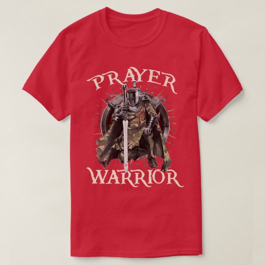 Christelijk Prayer Warrior Green Camo Cross Religi T-shirt (Design voorkant)