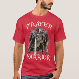 Christelijk Prayer Warrior Green Camo Cross Religi T-shirt