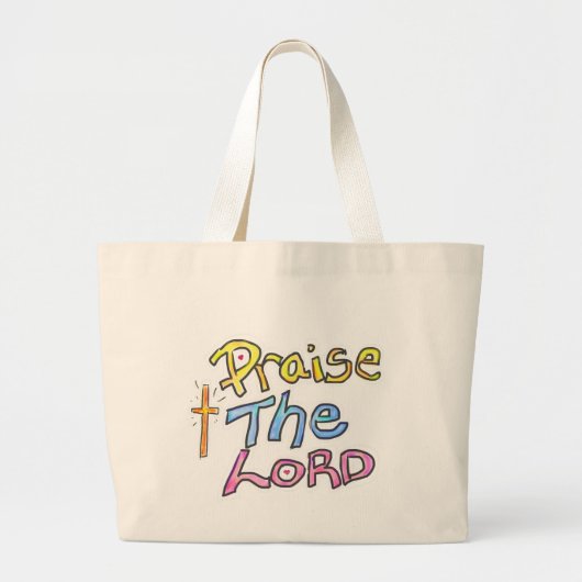 Christelijk ‘Prijs de Heer’ met het Kruis Grote Tote Bag (Voorkant)
