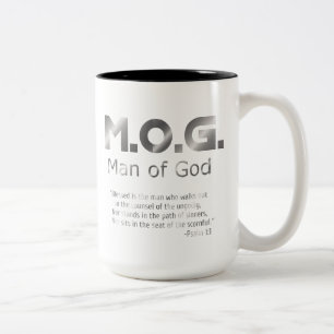 Christelijk profetisch zilver MAN van GOD PSALM 1: Tweekleurige Koffiemok