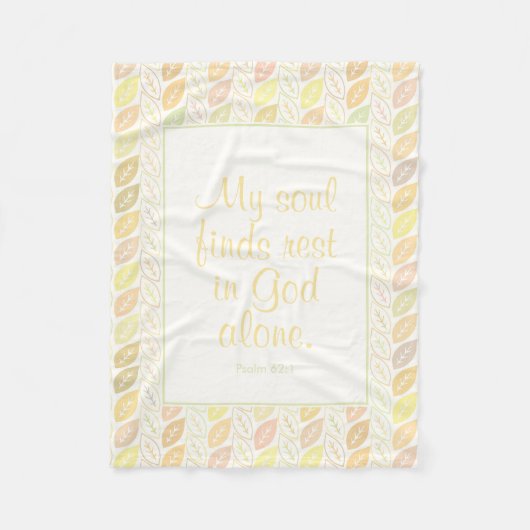 Christelijk Psalm Pastel Blad Patroon Fleece Deken (Voorkant)