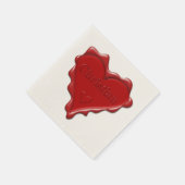 Christelijk. Red heart wax seal met naam Christeli Servetten (Hoek)