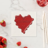 Christelijk. Red heart wax seal met naam Christeli Servetten (Insitu)
