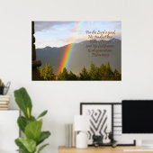 Christelijk regenboogPoster, psalm 100:5 Poster (Thuiskantoor)