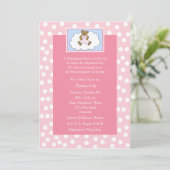 Christelijk Religieus Baby shower Invitation Roze Kaart (Staand voorkant)