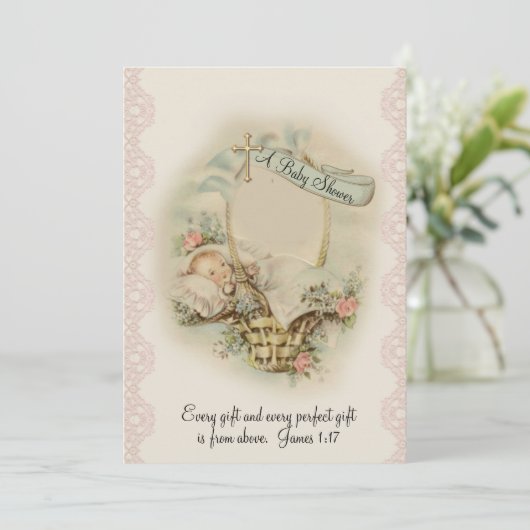 Christelijk religieus  Baby shower Kaart (Staand voorkant)