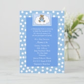 Christelijk Religieus Baby shower Uitnodiging Blau (Staand voorkant)