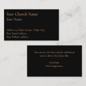 Christelijk Religieus Classy Tan op Black Pastor Visitekaartje (Voorkant / Achterkant)