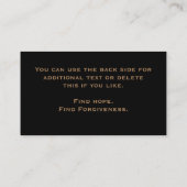 Christelijk Religieus Classy Tan op Black Pastor Visitekaartje (Achterkant)