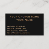 Christelijk Religieus Classy Tan op Black Pastor Visitekaartje (Voorkant)