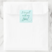 Christelijk religieus Het gaat goed met mijn ziele Vierkante Sticker (Tas)