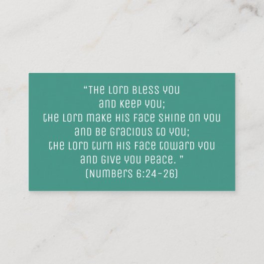 Christelijk Religieus Kruis van de Bijbelse Kerk Visitekaartje (Achterkant)