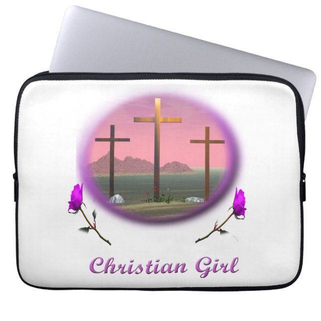 Christelijk, religieus, kunst, "digitale kunst", i laptop sleeve (Voorkant)
