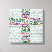 Christelijk Religieus Word Art Cross Canvas Afdruk (Voorkant)