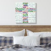 Christelijk Religieus Word Art Cross Canvas Afdruk (Insitu (Slaapkamer))