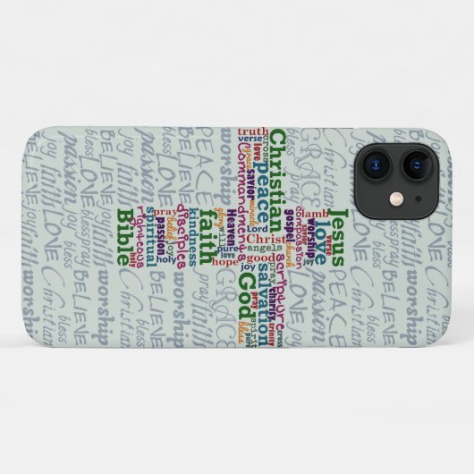 Christelijk Religieus Word Art Cross Case-Mate iPhone Case (Achterkant (horizontaal))