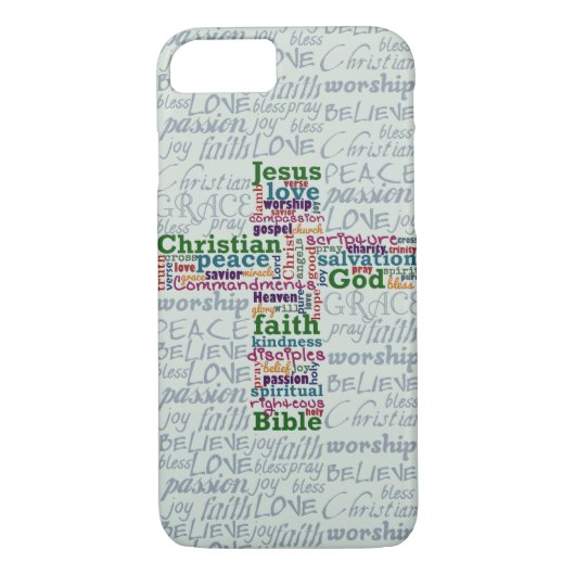 Christelijk Religieus Word Art Cross Case-Mate iPhone Case (Achterkant)