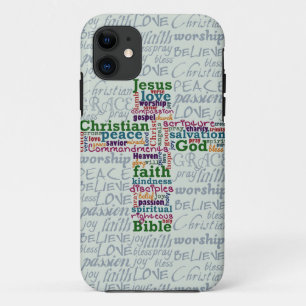 Christelijk Religieus Word Art Cross iPhone 11 Hoesje