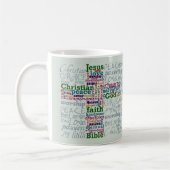 Christelijk Religieus Word Art Cross Koffiemok (Links)