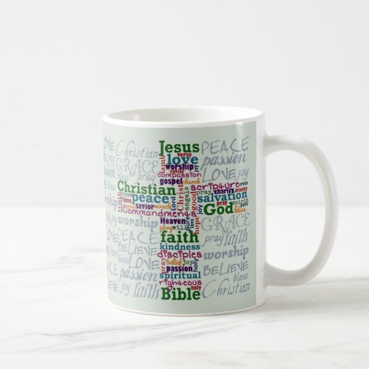 Christelijk Religieus Word Art Cross Koffiemok (Rechts)