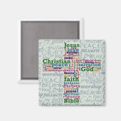 Christelijk Religieus Word Art Cross Magneet (Voorkant / Achterkant)