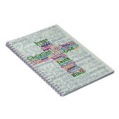 Christelijk Religieus Word Art Cross Notitieboek (Rechterzijde)