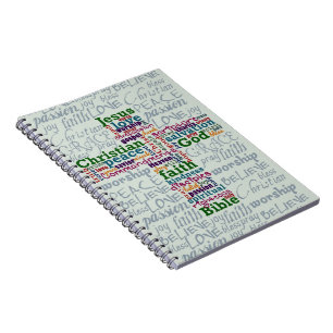 Christelijk Religieus Word Art Cross Notitieboek