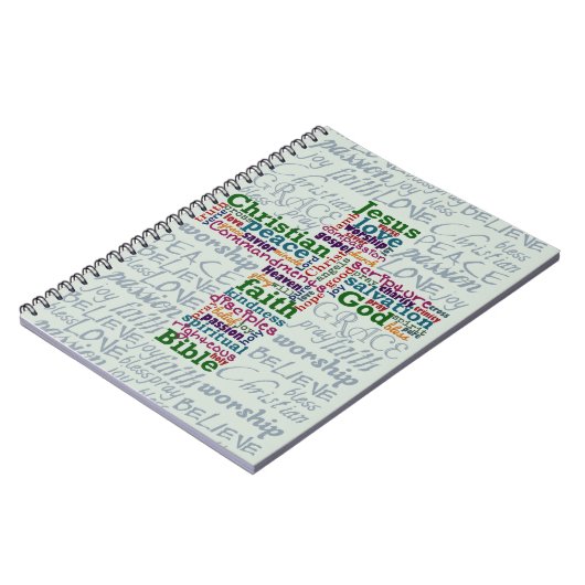 Christelijk Religieus Word Art Cross Notitieboek (Linkerzijde)