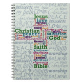 Christelijk Religieus Word Art Cross Notitieboek (Voorkant)