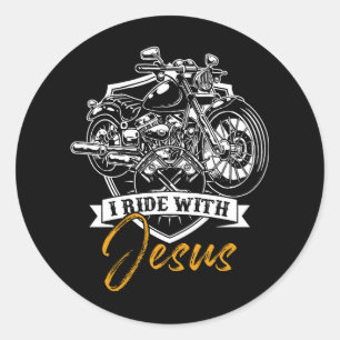 Christelijk Rijden Motorfiets Biker Ride Jesus Fai Ronde Sticker