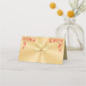 Christelijk Rood en Goud Wedding Place Cards Plaatskaartje (Achterkant)