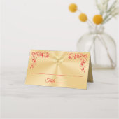 Christelijk Rood en Goud Wedding Place Cards Plaatskaartje (Voorkant)