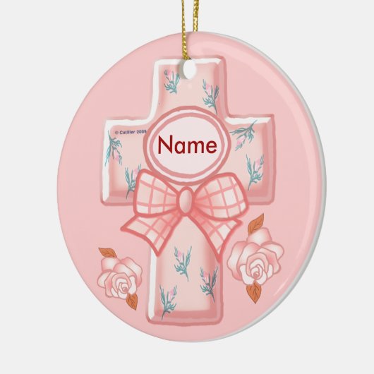Christelijk Roze Bow Cross Ornament (Links)