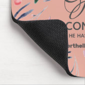 Christelijk roze Floral GOD IS IN CONTROLE Muismat (Hoek)