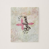 Christelijk roze kruis geloven legpuzzel (Verticaal)