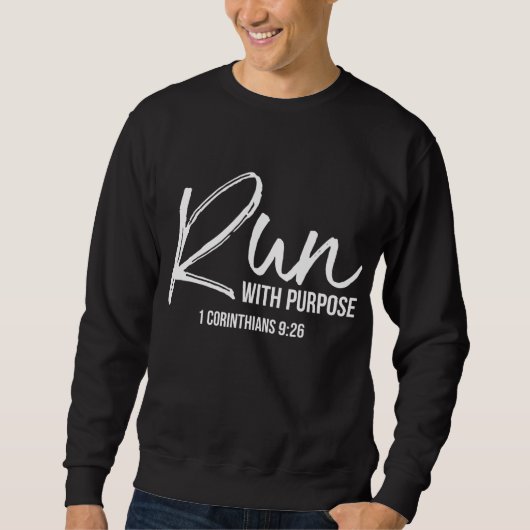 Christelijk runner Gift Running Gear run with Purp Trui (Voorkant)