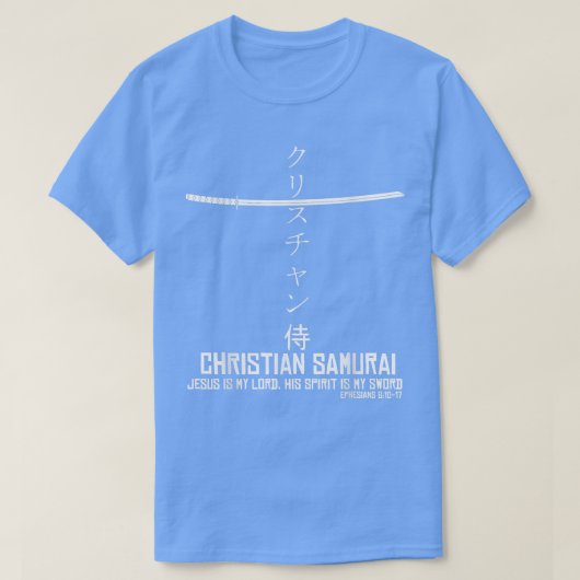 Christelijk Samurai Kanji Cross Shirt (Design voorkant)