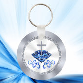 Christelijk Sapphire 65th Church Jubileum Favors Sleutelhanger