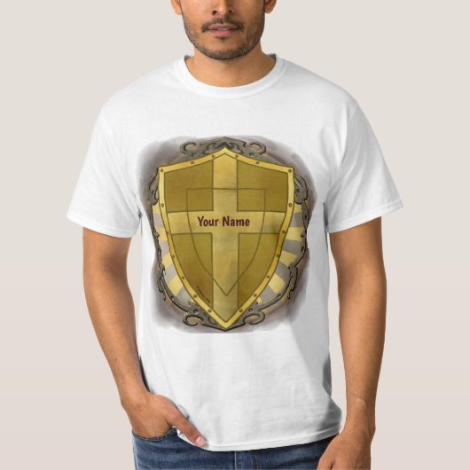 Christelijk Schild Kruis T-shirt (Voorkant)