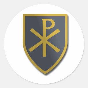 Christelijk schild ronde sticker
