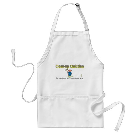 Christelijk schoonmaakmodel standaard schort (Voorkant)