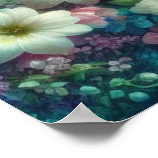 Christelijk Schrift kruis Bloemen Pasen Poster (Hoek)