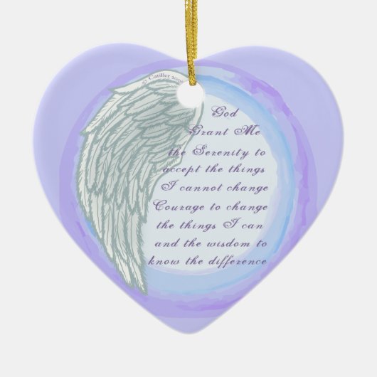 Christelijk Serenity Gebed Wing Keramisch Ornament (Voorkant)