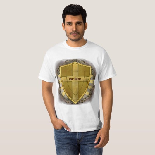 Christelijk Shield Cross t-shirt (Voorkant volledig)