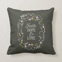 Christelijk Sierkussen Quote Faith Hope Love Bijbe