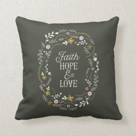 Christelijk Sierkussen Quote Faith Hope Love Bijbe