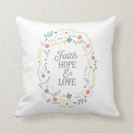 Christelijk Sierkussen Quote Faith Hope Love Bijbe