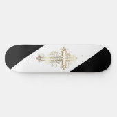 Christelijk Skateboard Gouden Kruis (Horizontaal)