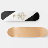 Christelijk Skateboard Gouden Kruis (Horizontaal)