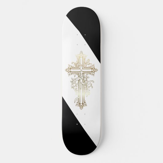 Christelijk Skateboard Gouden Kruis (Voorkant)